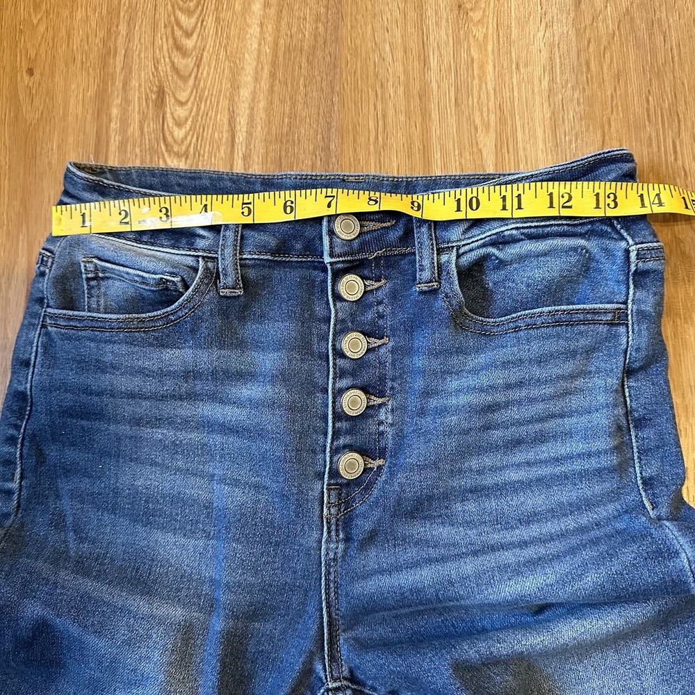 SO Button Fly Flare Leg Jeans Women's Size 9 Med Wash Blue Denim 29x31 Kendrick‎ - Picture 14 of 16